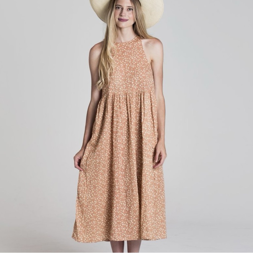 Rylee + Cru Pebble Cotton Gauze Dress Large Maxi